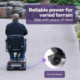 Darrahopens Health & Beauty > Health & Wellbeing > Mobility & Accessibility EQUIPMED FreeLite+ Mid-Sized Electric Foldable Mobility Scooter, Lithium Battery, Long Range and Easy Charging, Blue