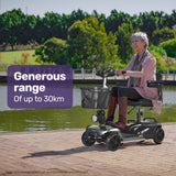 Darrahopens Health & Beauty > Health & Wellbeing > Mobility & Accessibility EQUIPMED FreeLite+ Mid-Sized Foldable Electric Mobility Scooter, Lithium Battery, Long Range and Easy Charging, Grey
