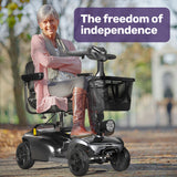 Darrahopens Health & Beauty > Health & Wellbeing > Mobility & Accessibility EQUIPMED FreeLite+ Mid-Sized Foldable Electric Mobility Scooter, Lithium Battery, Long Range and Easy Charging, Grey