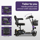 Darrahopens Health & Beauty > Health & Wellbeing > Mobility & Accessibility EQUIPMED FreeLite+ Mid-Sized Foldable Electric Mobility Scooter, Lithium Battery, Long Range and Easy Charging, Grey