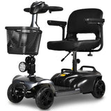 Darrahopens Health & Beauty > Health & Wellbeing > Mobility & Accessibility EQUIPMED FreeLite+ Mid-Sized Foldable Electric Mobility Scooter, Lithium Battery, Long Range and Easy Charging, Grey