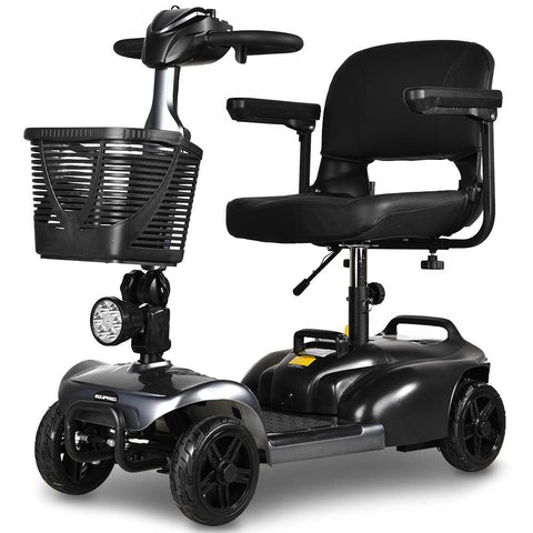 Darrahopens Health & Beauty > Health & Wellbeing > Mobility & Accessibility EQUIPMED FreeLite+ Mid-Sized Foldable Electric Mobility Scooter, Lithium Battery, Long Range and Easy Charging, Grey