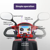 Darrahopens Health & Beauty > Health & Wellbeing > Mobility & Accessibility EQUIPMED LeisureCruise Extra Large-Sized, High Power, 182kg Capacity Mobility Scooter  - Red
