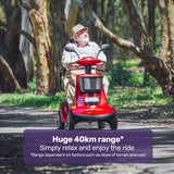 Darrahopens Health & Beauty > Health & Wellbeing > Mobility & Accessibility EQUIPMED LeisureCruise Extra Large-Sized, High Power, 182kg Capacity Mobility Scooter  - Red
