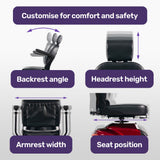 Darrahopens Health & Beauty > Health & Wellbeing > Mobility & Accessibility EQUIPMED LeisureCruise Extra Large-Sized, High Power, 182kg Capacity Mobility Scooter  - Red