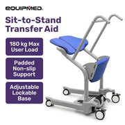 Darrahopens Health & Beauty > Health & Wellbeing > Mobility & Accessibility EQUIPMED Manual Sit to Stand Aid Transfer Chair Device, Patient and Elderly Mover In Australia - Darrahopens