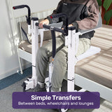 Darrahopens Health & Beauty > Health & Wellbeing > Mobility & Accessibility Equipmed Patient Lift Transfer Chair, Easy Hydraulic Height Adjustment, Shower Compatible, Over Toilet, Removable Commode, for Seniors Elderly Disabled