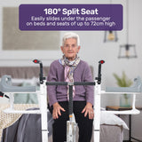Darrahopens Health & Beauty > Health & Wellbeing > Mobility & Accessibility Equipmed Patient Lift Transfer Chair, Easy Hydraulic Height Adjustment, Shower Compatible, Over Toilet, Removable Commode, for Seniors Elderly Disabled