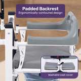 Darrahopens Health & Beauty > Health & Wellbeing > Mobility & Accessibility Equipmed Patient Lift Transfer Chair, Easy Hydraulic Height Adjustment, Shower Compatible, Over Toilet, Removable Commode, for Seniors Elderly Disabled
