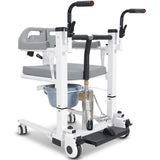Darrahopens Health & Beauty > Health & Wellbeing > Mobility & Accessibility Equipmed Patient Lift Transfer Chair, Easy Hydraulic Height Adjustment, Shower Compatible, Over Toilet, Removable Commode, for Seniors Elderly Disabled