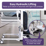 Darrahopens Health & Beauty > Health & Wellbeing > Mobility & Accessibility Equipmed Patient Lift Transfer Chair, Easy Hydraulic Height Adjustment, Shower Compatible, Over Toilet, Removable Commode, for Seniors Elderly Disabled