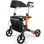 Darrahopens Health & Beauty > Health & Wellbeing > Mobility & Accessibility Foldable Aluminium Rollator Walker With Seat & Storage Bag, Adjustable Handles, 8" Wheels, Lightweight Walking Frame(66x60x93cm)