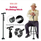 Darrahopens Health & Beauty > Health & Wellbeing > Mobility & Accessibility Folding Walking Stick Cane with Adjustable Height and LED Light Support