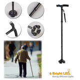 Darrahopens Health & Beauty > Health & Wellbeing > Mobility & Accessibility Folding Walking Stick Cane with Adjustable Height and LED Light Support