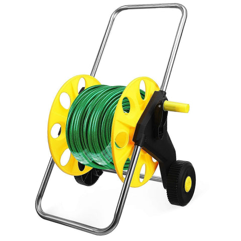 Darrahopens Health & Beauty > Health & Wellbeing > Mobility & Accessibility Hose Reel Cart with Wheels - Garden Hose Storage Cart with Handle and Hose Guide