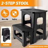 Darrahopens Health & Beauty > Health & Wellbeing > Mobility & Accessibility Multipurpose Portable Folding 2 Step Stool Non-Slip PP Collapsible Step Ladder Stool For Office Garage Library Closet Bathroom Kitchen Household Car RV