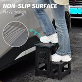 Darrahopens Health & Beauty > Health & Wellbeing > Mobility & Accessibility Multipurpose Portable Folding 2 Step Stool Non-Slip PP Collapsible Step Ladder Stool For Office Garage Library Closet Bathroom Kitchen Household Car RV