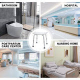 Darrahopens Health & Beauty > Health & Wellbeing > Mobility & Accessibility Shower Chair Stable Non-Slip Bath Seat 37-52cm Height Adjustable with Shower Holder and Armrest for Elderly Medical Disabled Safety Bathroom Max Load 100kg