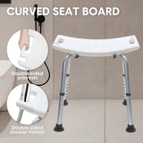 Darrahopens Health & Beauty > Health & Wellbeing > Mobility & Accessibility Shower Chair Stable Non-Slip Bath Seat 37-52cm Height Adjustable with Shower Holder and Armrest for Elderly Medical Disabled Safety Bathroom Max Load 100kg