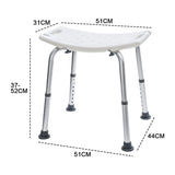 Darrahopens Health & Beauty > Health & Wellbeing > Mobility & Accessibility Shower Chair Stable Non-Slip Bath Seat 37-52cm Height Adjustable with Shower Holder and Armrest for Elderly Medical Disabled Safety Bathroom Max Load 100kg