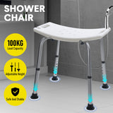 Darrahopens Health & Beauty > Health & Wellbeing > Mobility & Accessibility Shower Chair Stable Non-Slip Bath Seat 37-52cm Height Adjustable with Shower Holder and Armrest for Elderly Medical Disabled Safety Bathroom Max Load 100kg