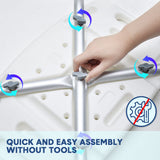 Darrahopens Health & Beauty > Health & Wellbeing > Mobility & Accessibility Shower Chair Stable Non-Slip Bath Seat 37-52cm Height Adjustable with Shower Holder and Armrest for Elderly Medical Disabled Safety Bathroom Max Load 100kg