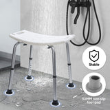 Darrahopens Health & Beauty > Health & Wellbeing > Mobility & Accessibility Shower Chair Stable Non-Slip Bath Seat 37-52cm Height Adjustable with Shower Holder and Armrest for Elderly Medical Disabled Safety Bathroom Max Load 100kg