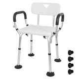 Darrahopens Health & Beauty > Health & Wellbeing > Mobility & Accessibility Shower Seat Bath Chair Adjustable Height Non-Slip Shower Bathtub Seat with Padded Arms Removable Back for Elderly Medical Disabled Safety Bathroom