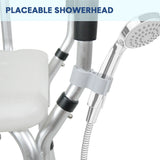 Darrahopens Health & Beauty > Health & Wellbeing > Mobility & Accessibility Shower Seat Bath Chair Adjustable Height Non-Slip Shower Bathtub Seat with Padded Arms Removable Back for Elderly Medical Disabled Safety Bathroom