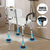 Darrahopens Health & Beauty > Health & Wellbeing > Mobility & Accessibility Shower Seat Bath Chair Adjustable Height Non-Slip Shower Bathtub Seat with Padded Arms Removable Back for Elderly Medical Disabled Safety Bathroom