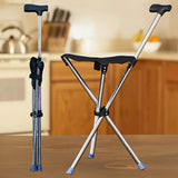 Darrahopens Health & Beauty > Health & Wellbeing > Mobility & Accessibility Stainless Steel Walking Stick with Seat Folding Cane Chair for Travel and Outdoor Use