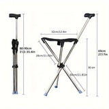 Darrahopens Health & Beauty > Health & Wellbeing > Mobility & Accessibility Stainless Steel Walking Stick with Seat Folding Cane Chair for Travel and Outdoor Use