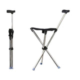 Darrahopens Health & Beauty > Health & Wellbeing > Mobility & Accessibility Stainless Steel Walking Stick with Seat Folding Cane Chair for Travel and Outdoor Use