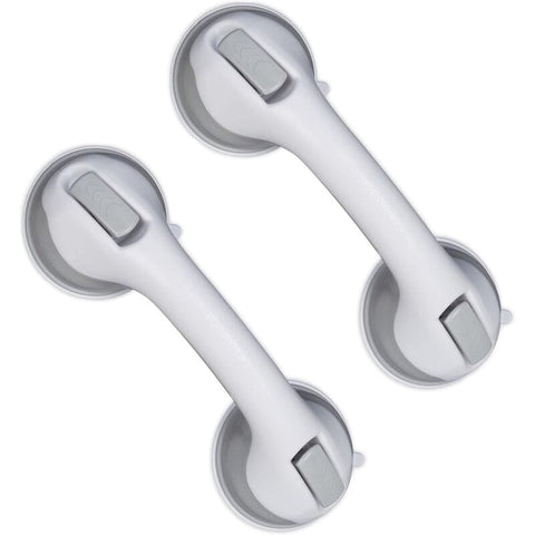 Darrahopens Health & Beauty > Health & Wellbeing > Mobility & Accessibility Suction Cup Handle, 2 pcs Set, Shower & Bath Grab Bar, 25 Kg, For Elderly, Wall, In White/Grey