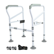Darrahopens Health & Beauty > Health & Wellbeing > Mobility & Accessibility Toilet Frame Support Standing Disability Assist Aid Safety Grab Handle Rail Height and Width Adjustable For Elderly Disabled Max Load 150Kg