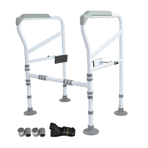 Darrahopens Health & Beauty > Health & Wellbeing > Mobility & Accessibility Toilet Frame Support Standing Disability Assist Aid Safety Grab Handle Rail Height and Width Adjustable For Elderly Disabled Max Load 150Kg