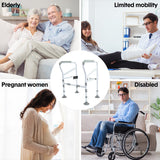Darrahopens Health & Beauty > Health & Wellbeing > Mobility & Accessibility Toilet Frame Support Standing Disability Assist Aid Safety Grab Handle Rail Height and Width Adjustable For Elderly Disabled Max Load 150Kg