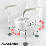 Darrahopens Health & Beauty > Health & Wellbeing > Mobility & Accessibility Toilet Frame Support Standing Disability Assist Aid Safety Grab Handle Rail Height and Width Adjustable For Elderly Disabled Max Load 150Kg