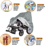 Darrahopens Health & Beauty > Health & Wellbeing > Mobility & Accessibility Waterproof Wheelchair Cover - Oxford Fabric Wheelchair Cover, Mobile Vehicle Cover, Wheelchair Storage Protector - UV Protection, Dust Protection, Outdoor Rain Cover - Gray - 115x75x130cm