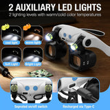 Darrahopens Health & Beauty > Health & Wellbeing > Monitoring & Testing Black binocular magnifying glasses, LED lights, hands-free magnifier, adjustable magnification, high-powered magnifier, Australia
