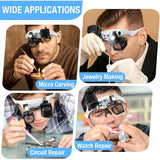 Darrahopens Health & Beauty > Health & Wellbeing > Monitoring & Testing Black binocular magnifying glasses, LED lights, hands-free magnifier, adjustable magnification, high-powered magnifier, Australia