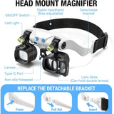 Darrahopens Health & Beauty > Health & Wellbeing > Monitoring & Testing Black binocular magnifying glasses, LED lights, hands-free magnifier, adjustable magnification, high-powered magnifier, Australia