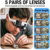 Darrahopens Health & Beauty > Health & Wellbeing > Monitoring & Testing Black binocular magnifying glasses, LED lights, hands-free magnifier, adjustable magnification, high-powered magnifier, Australia