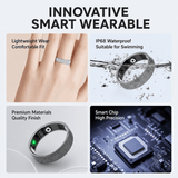 Darrahopens Health & Beauty > Health & Wellbeing > Monitoring & Testing Smart Ring Size 10 (Silver) – Frosted Silver Wellness Tracker with Heart Rate, Blood Oxygen, Sleep, Steps and Mood Monitoring, IP68 Waterproof USB Magnetic Charging Ring In Australia - Darrahopens