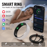 Darrahopens Health & Beauty > Health & Wellbeing > Monitoring & Testing Smart Ring Size 10 (Silver) – Frosted Silver Wellness Tracker with Heart Rate, Blood Oxygen, Sleep, Steps and Mood Monitoring, IP68 Waterproof USB Magnetic Charging Ring In Australia - Darrahopens