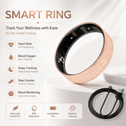 Darrahopens Health & Beauty > Health & Wellbeing > Monitoring & Testing Smart Ring Size 11 (Rose Gold) – Frosted Rose Gold Wellness Tracker with Heart Rate, Blood Oxygen, Sleep, Steps and Mood Monitoring, IP68 Waterproof USB Magnetic Charging Ring In Australia - Darrahopens