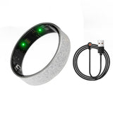 Darrahopens Health & Beauty > Health & Wellbeing > Monitoring & Testing Smart Ring Size 8 (Silver) – Frosted Silver Wellness Tracker with Heart Rate, Blood Oxygen, Sleep, Steps and Mood Monitoring, IP68 Waterproof USB Magnetic Charging Ring In Australia - Darrahopens