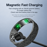 Darrahopens Health & Beauty > Health & Wellbeing > Monitoring & Testing Smart Ring Size 9 (Silver) – Frosted Silver Wellness Tracker with Heart Rate, Blood Oxygen, Sleep, Steps and Mood Monitoring, IP68 Waterproof USB Magnetic Charging Ring In Australia - Darrahopens