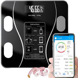 Darrahopens Health & Beauty > Health & Wellbeing > Monitoring & Testing Smart Scale with Body Analysis - Measures BMI, Fat & Muscle Mass - USB Rechargeable - Up to 180 kg - Black