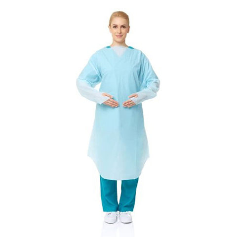 Darrahopens Health & Beauty > Health & Wellbeing > Protective Equipment 15 Pcs Disposable PPE Gown Protective Workwear Suit Thumb Hook Sleeve Coverall Apron Blue Medical Cleaning Painting